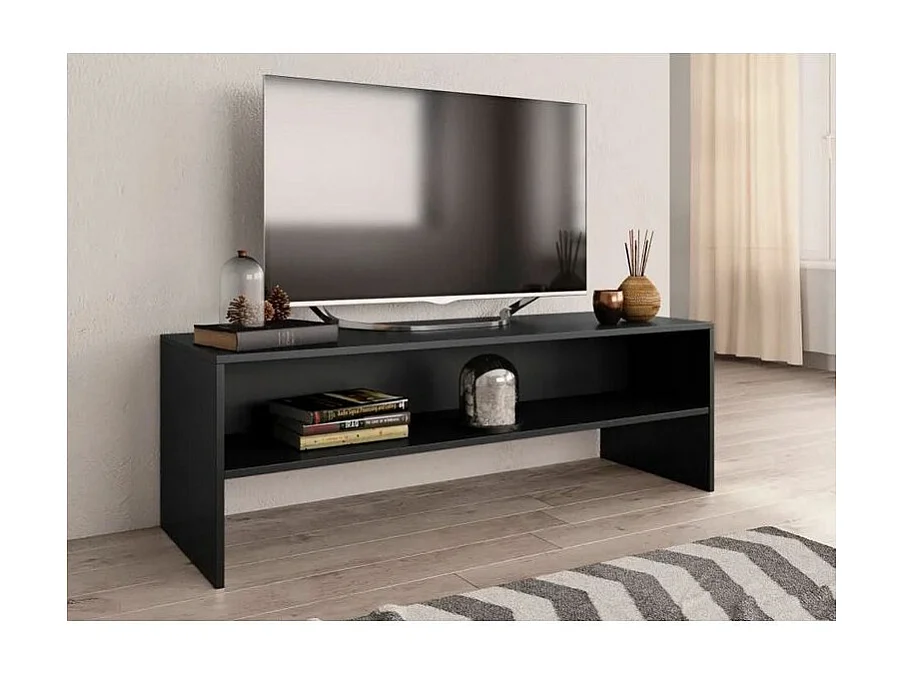 Meuble TV bois noir Thela 120cm