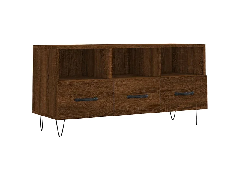 Meuble TV chêne marron 102x36x50 bois d'ingénierie
