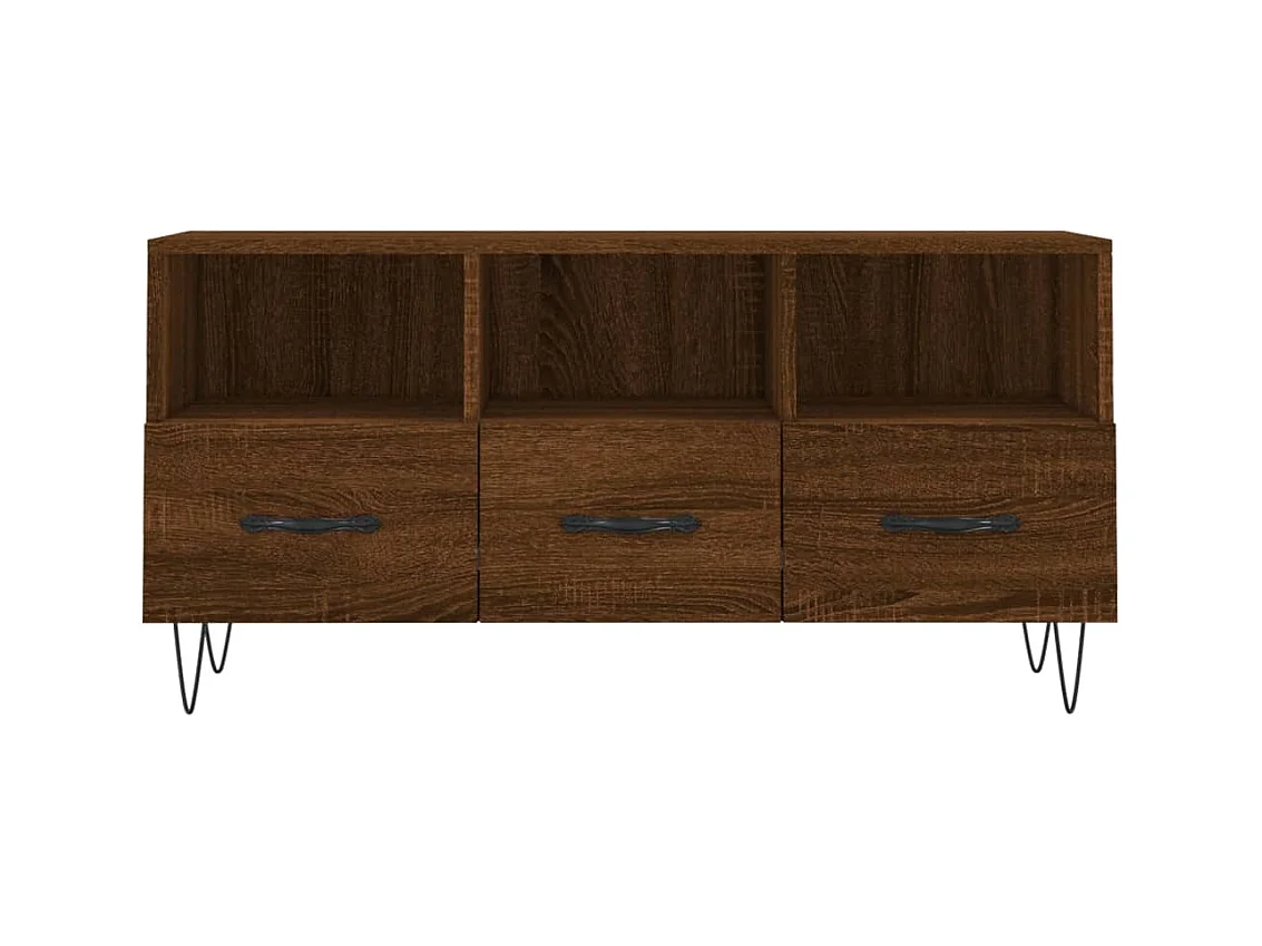 Meuble TV chêne marron 102x36x50 bois d'ingénierie