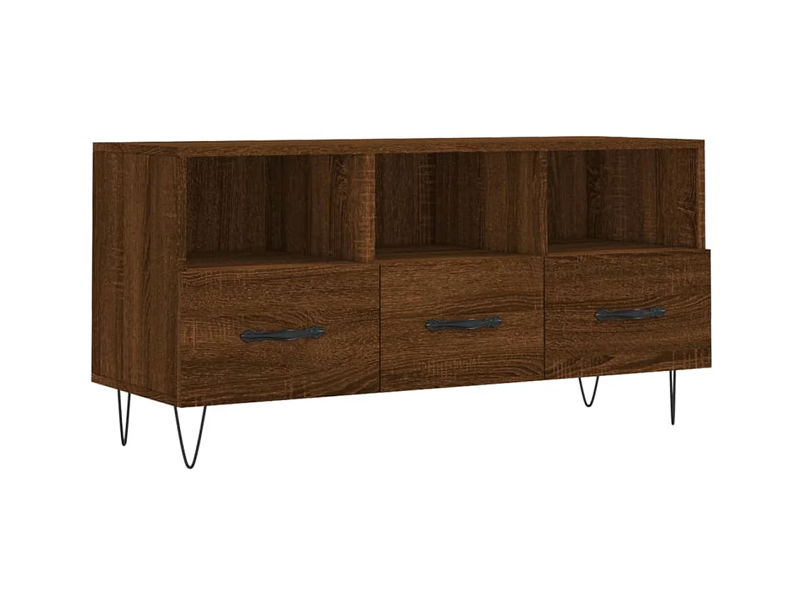 Meuble TV chêne marron 102x36x50 bois d'ingénierie