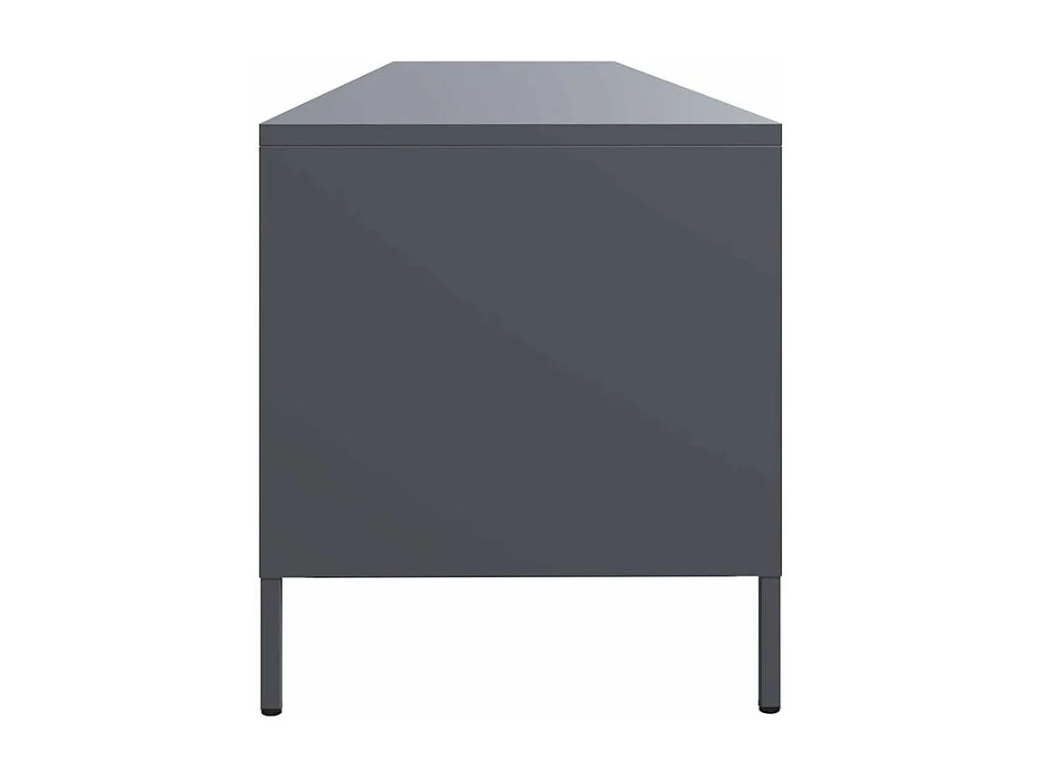 Meuble TV anthracite 202x39x43,5 acier laminé à froid
