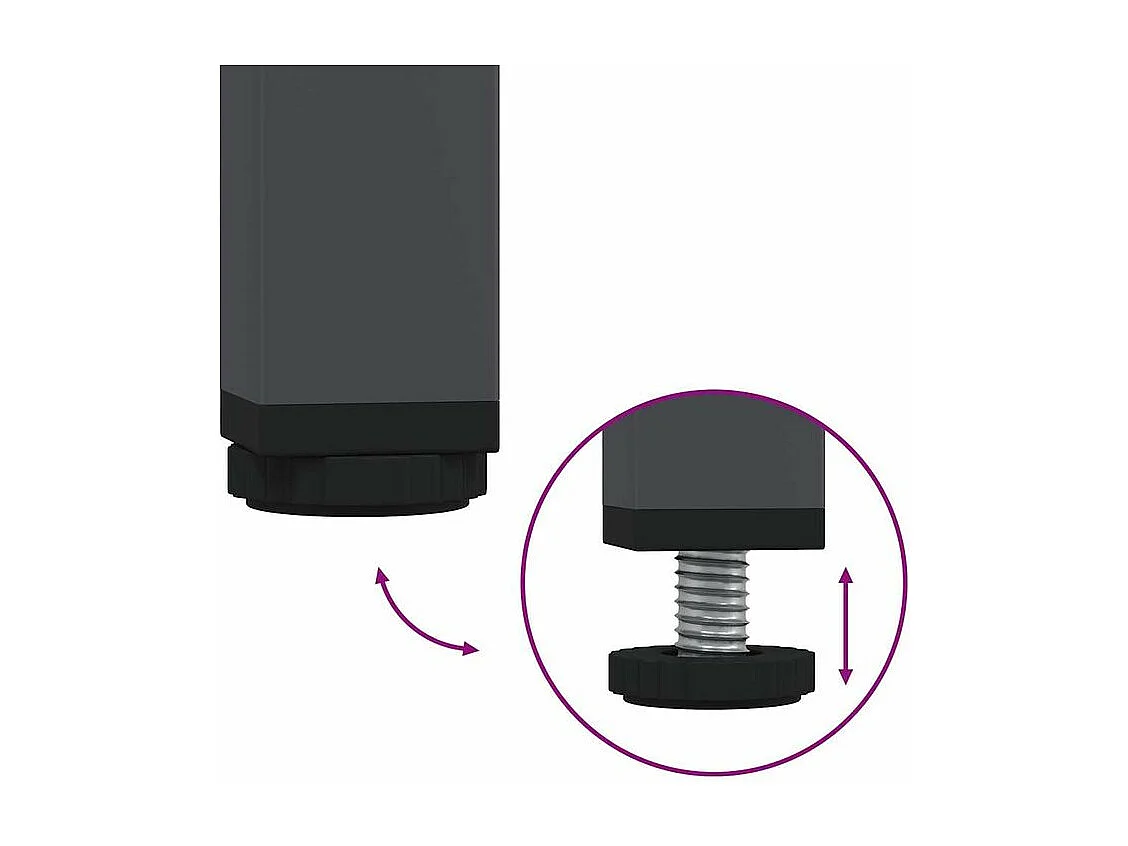 Meuble TV anthracite 202x39x43,5 acier laminé à froid