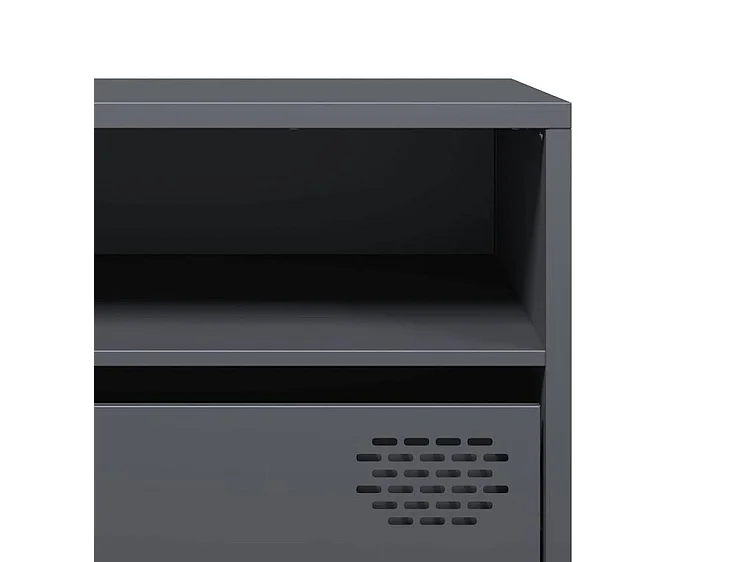 Meuble TV anthracite 202x39x43,5 acier laminé à froid