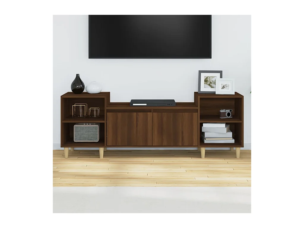 Meuble TV Chêne marron 160x35x55 Bois d'ingénierie