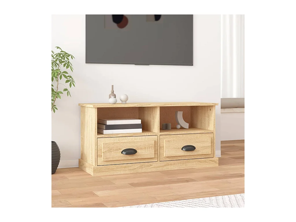 Meuble TV chêne sonoma 93x35,5x45 bois d'ingénierie