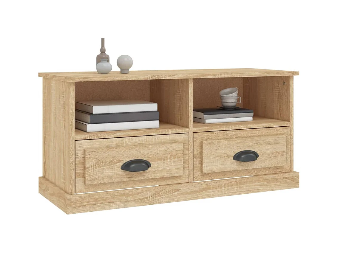 Meuble TV chêne sonoma 93x35,5x45 bois d'ingénierie