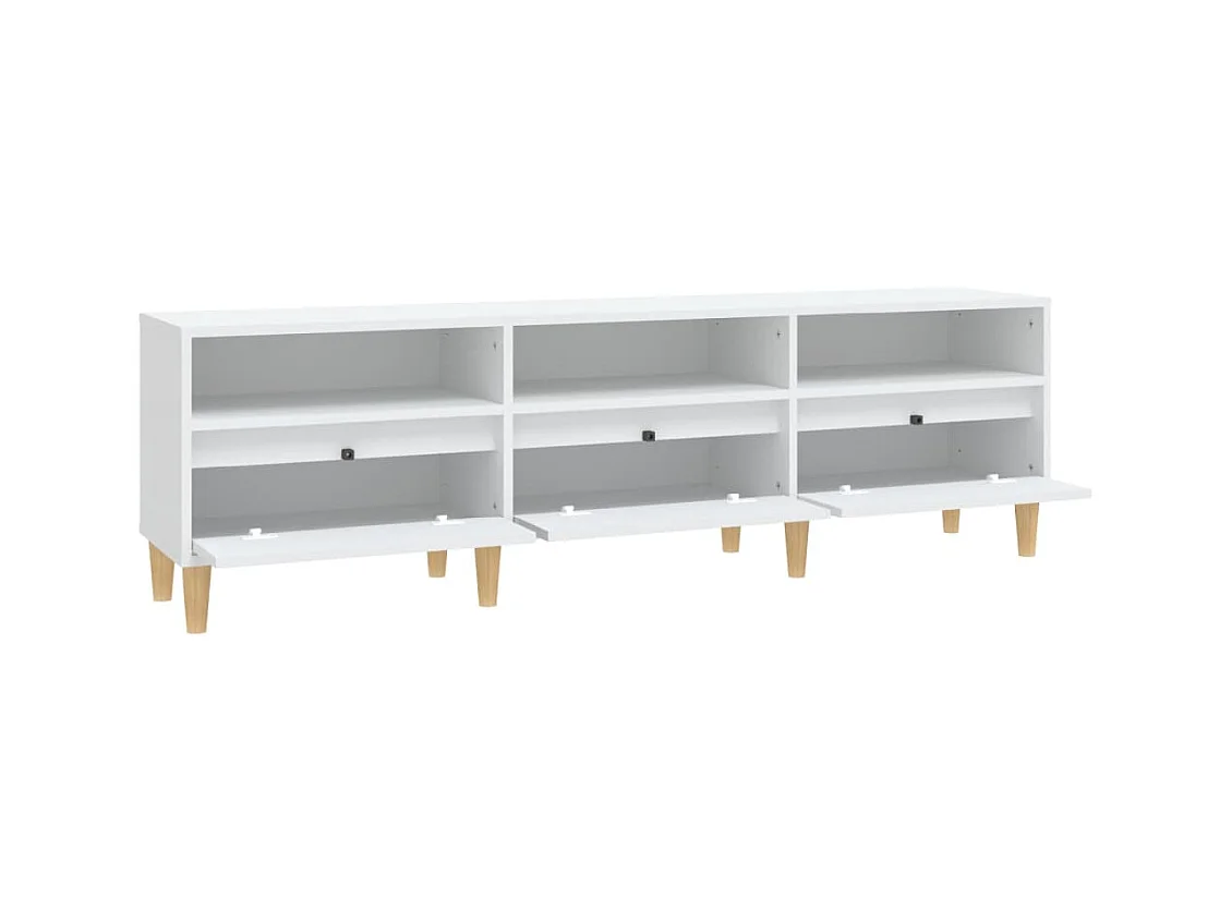 Meuble TV blanc 150x30x44,5 bois d'ingénierie