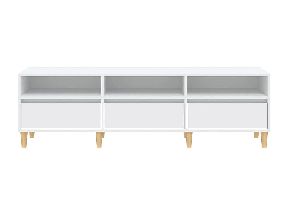 Meuble TV blanc 150x30x44,5 bois d'ingénierie