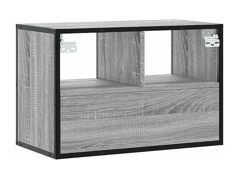 Meuble TV sonoma gris 60x31x39,5 bois d'ingénierie et métal