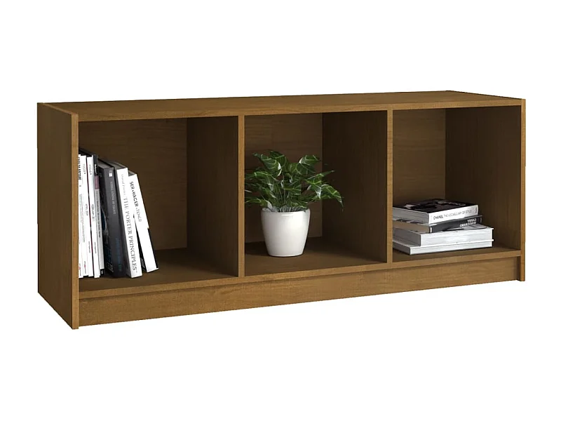 Meuble TV Marron miel 104x33x41 Bois de pin massif