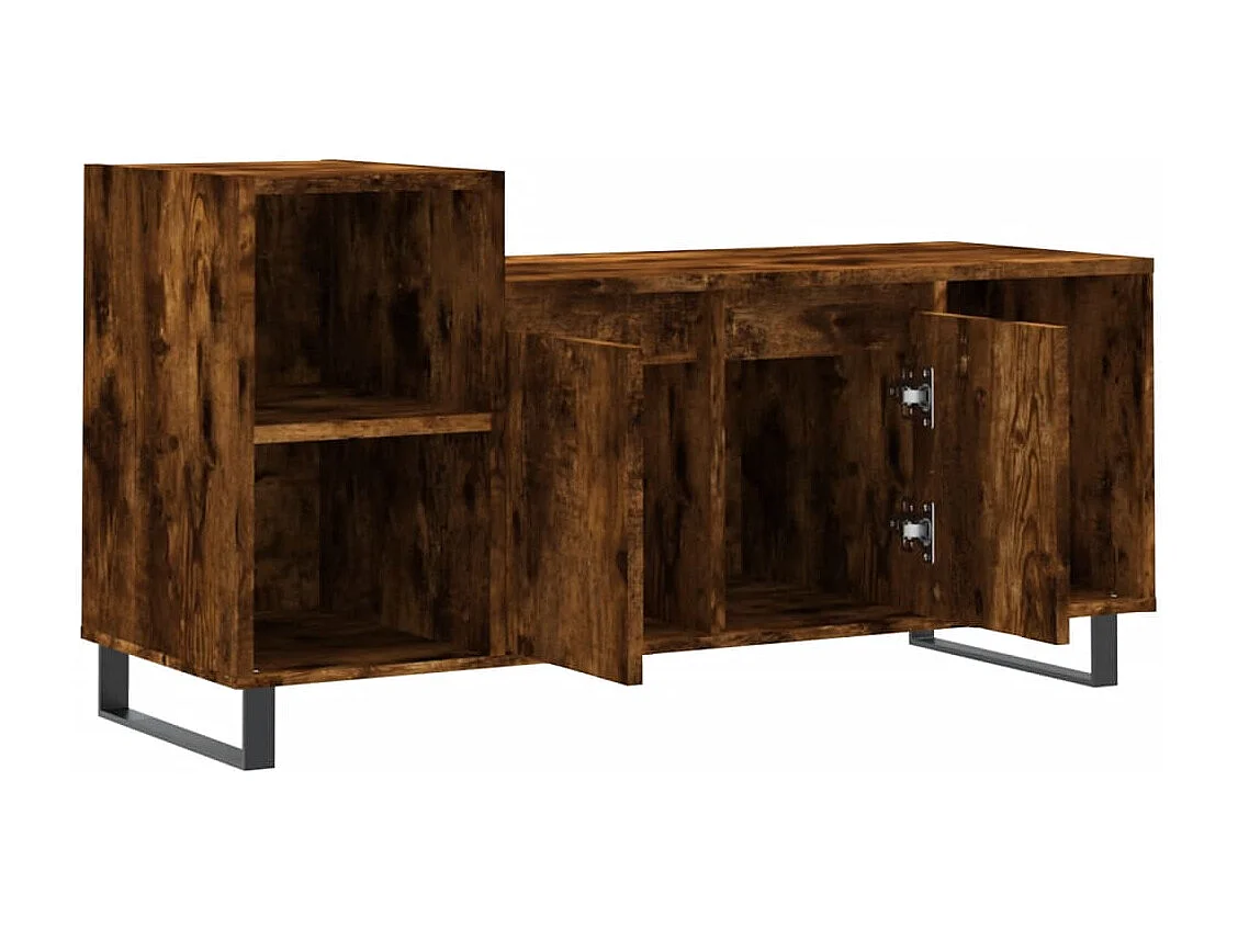 Meuble TV Chêne fumé 100x35x55 Bois d'ingénierie