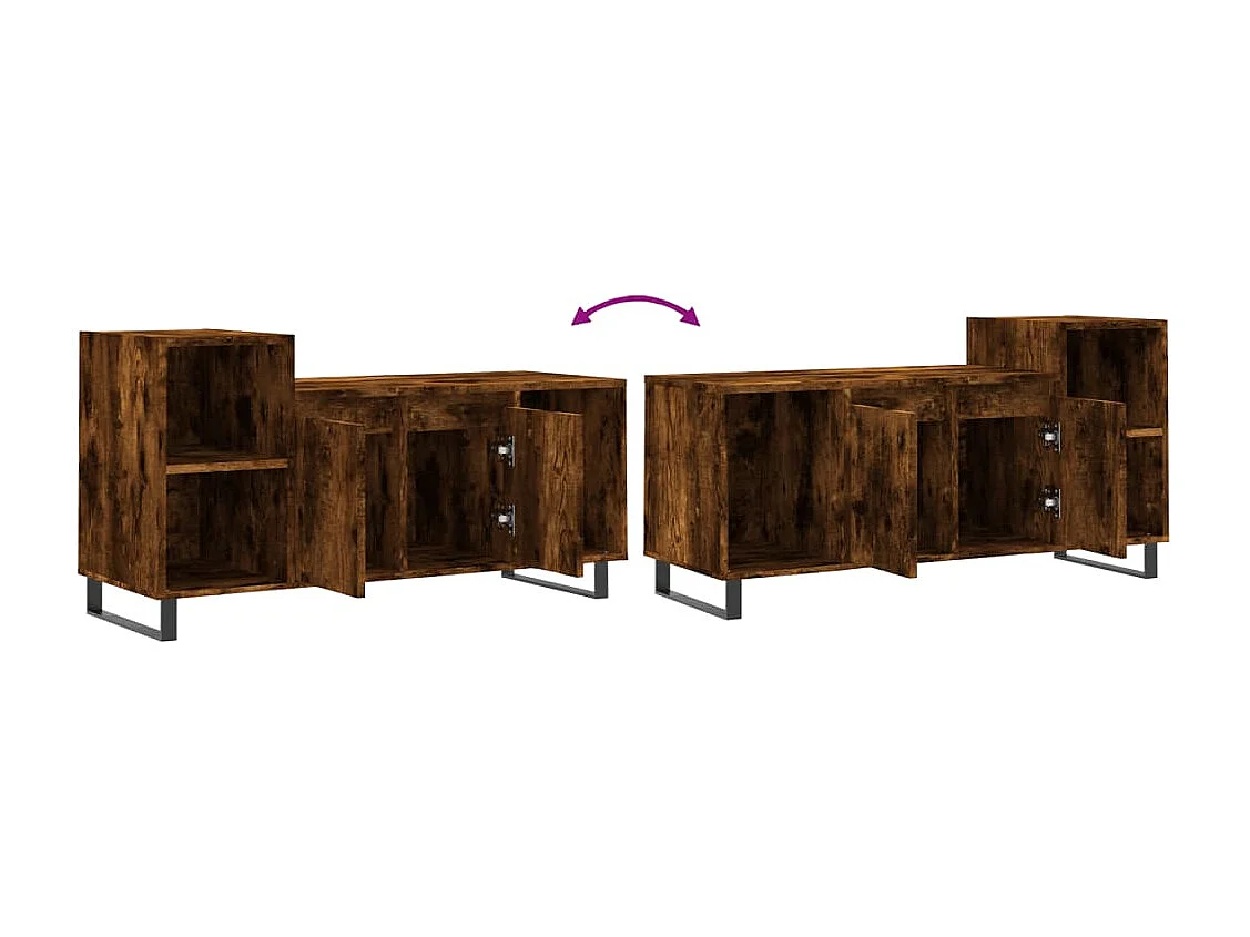 Meuble TV Chêne fumé 100x35x55 Bois d'ingénierie