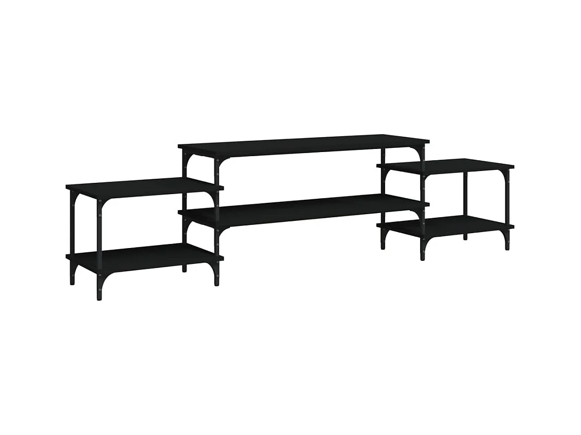Meuble TV noir 197x35x52 bois d'ingénierie