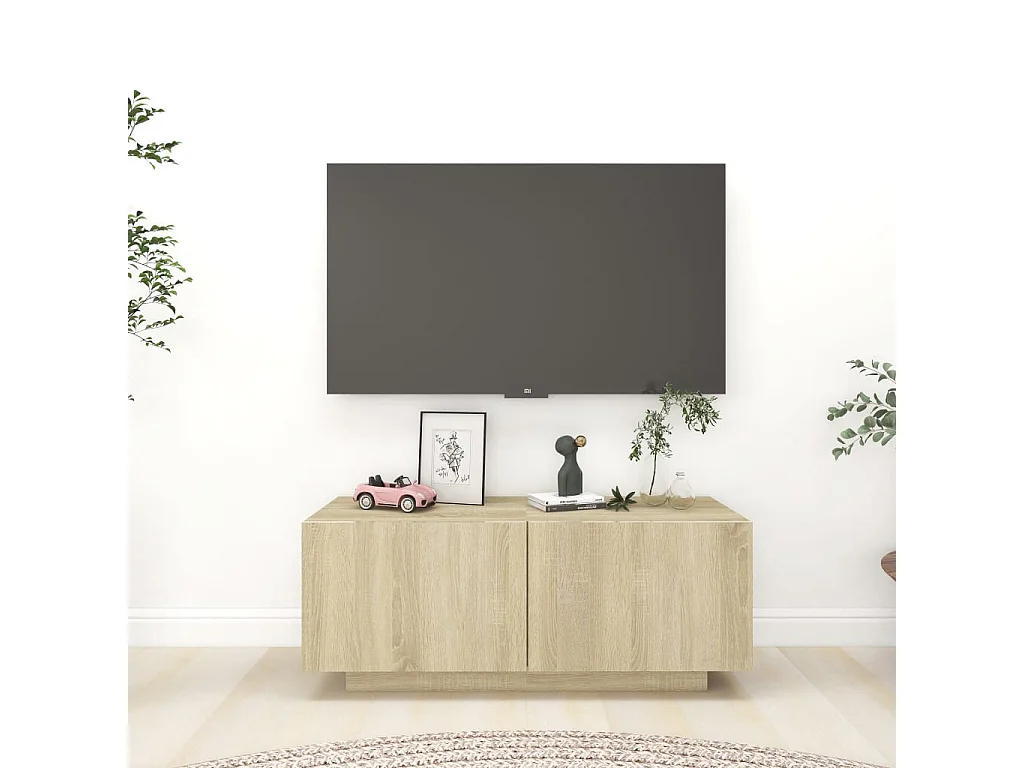 Meuble TV Chêne sonoma 100x35x40