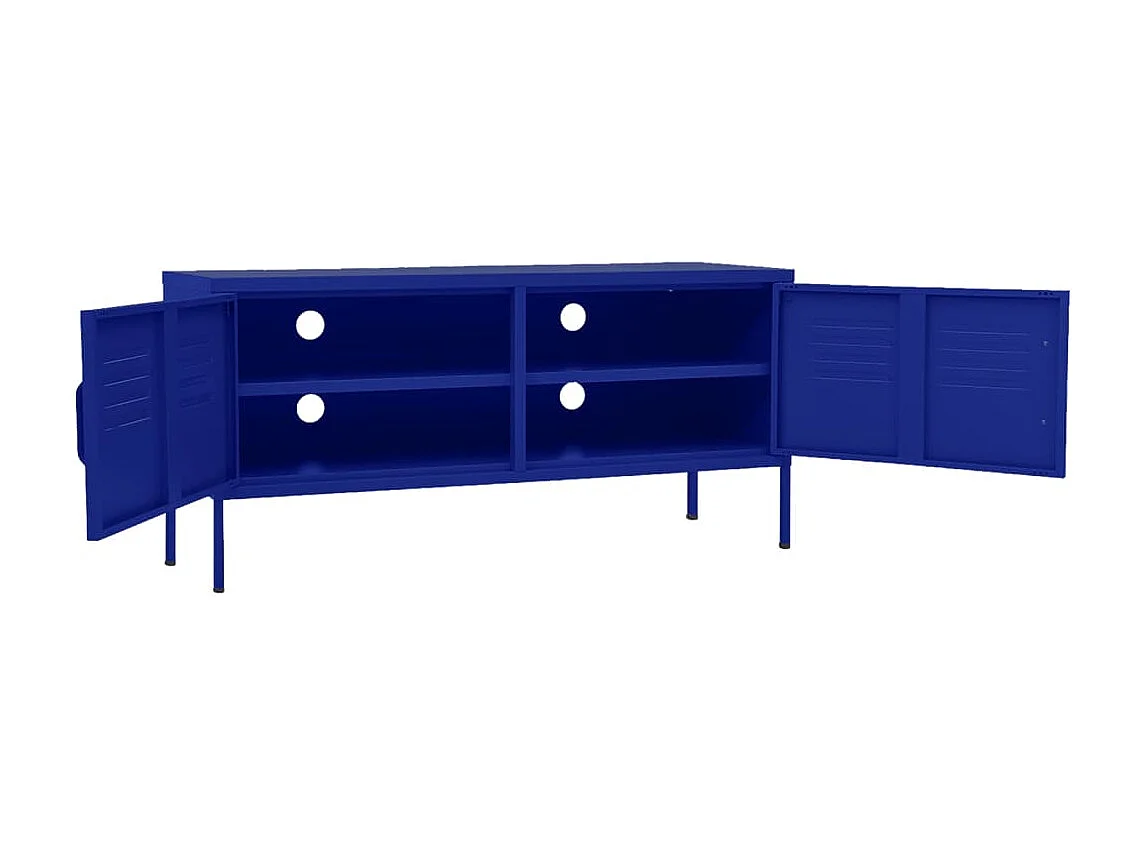 Meuble TV Bleu marine 105x35x50 Acier