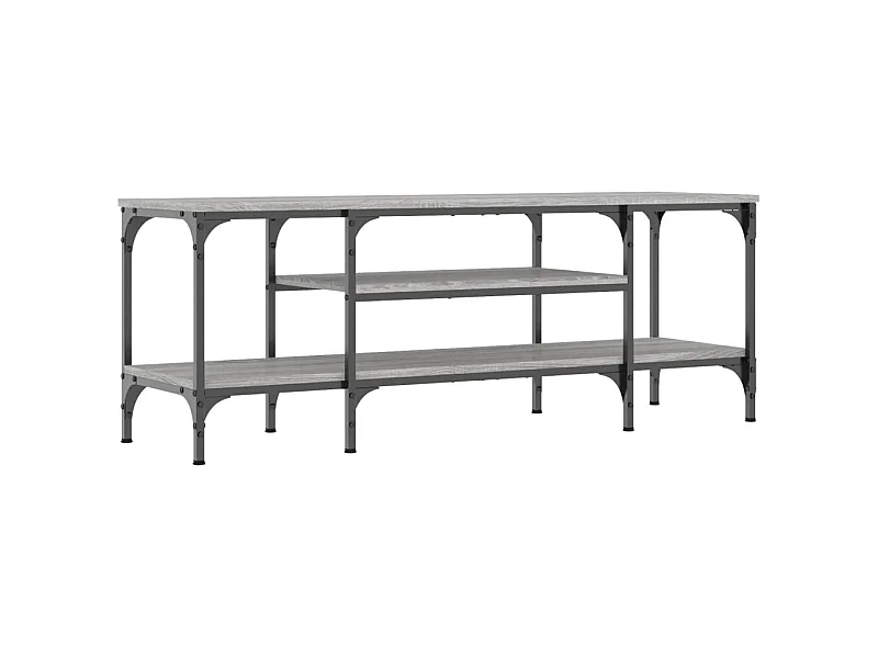 Meuble TV sonoma gris 121x35x45 bois d'ingénierie et fer