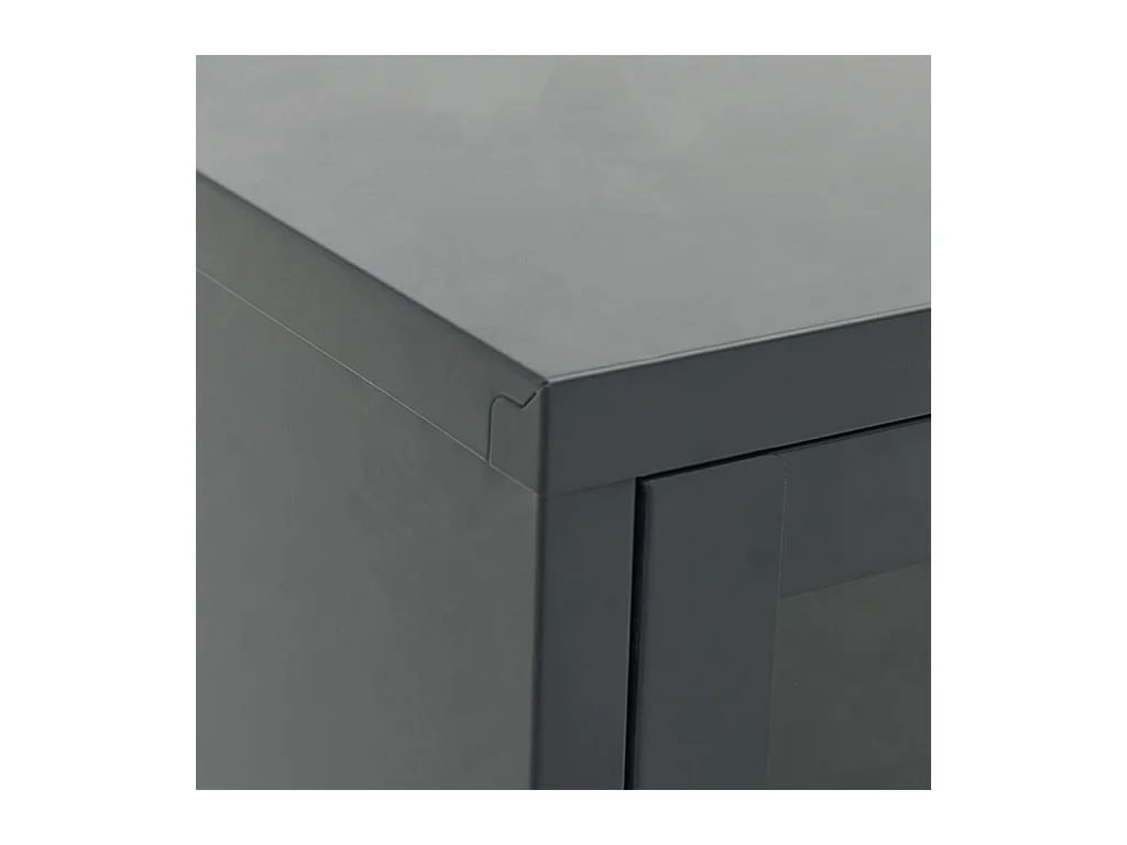 Meuble TV Anthracite 105x35x52 Acier et verre