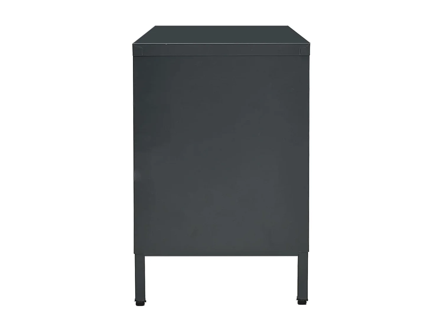 Meuble TV Anthracite 105x35x52 Acier et verre