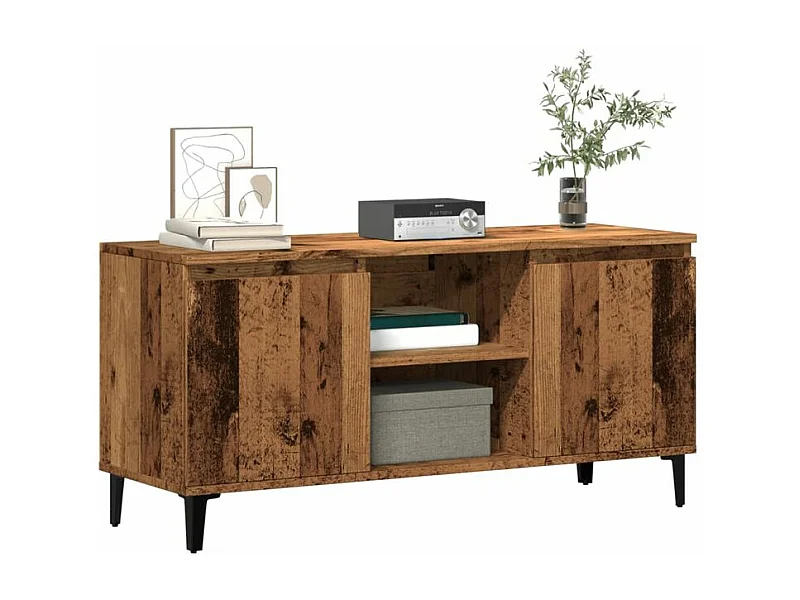 Meuble TV vieux bois 102x35x50 bois d'ingénierie