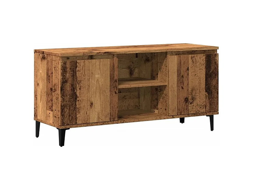 Meuble TV vieux bois 102x35x50 bois d'ingénierie
