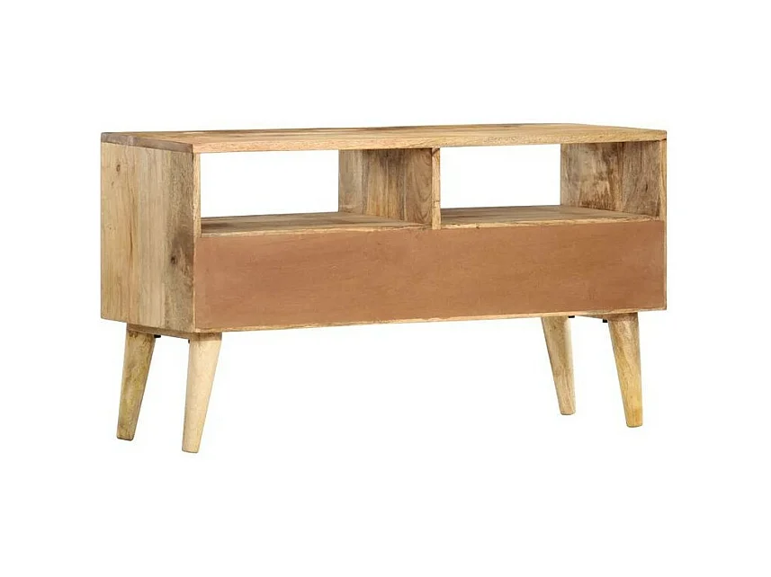 Meuble TV 2 tiroirs manguier massif clair Ayvie