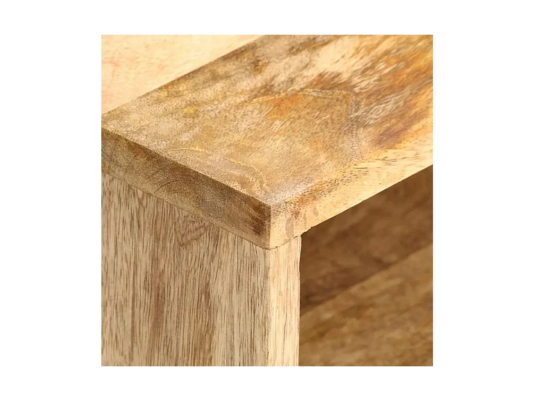 Meuble TV 2 tiroirs manguier massif clair Ayvie