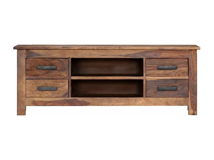 Meuble TV 4 tiroirs sesham massif foncé Malib