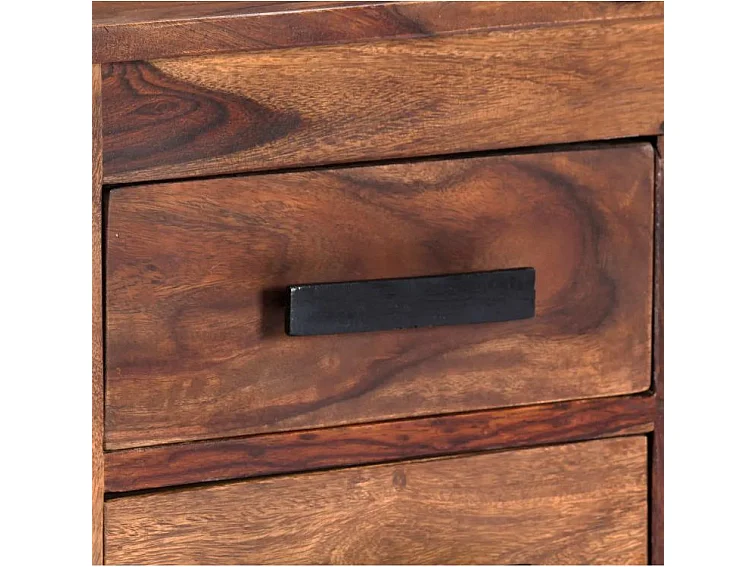 Meuble TV 4 tiroirs sesham massif foncé Malib