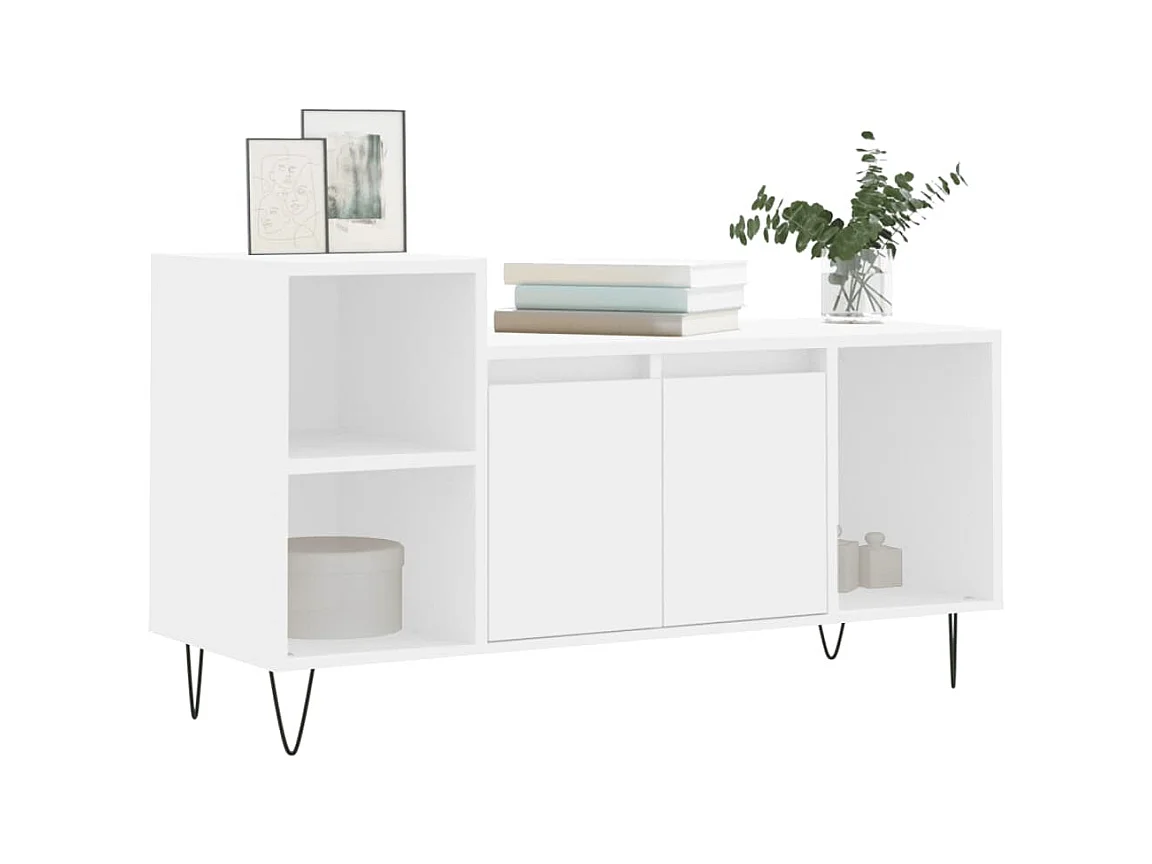 Meuble TV Blanc 100x35x55 Bois d'ingénierie