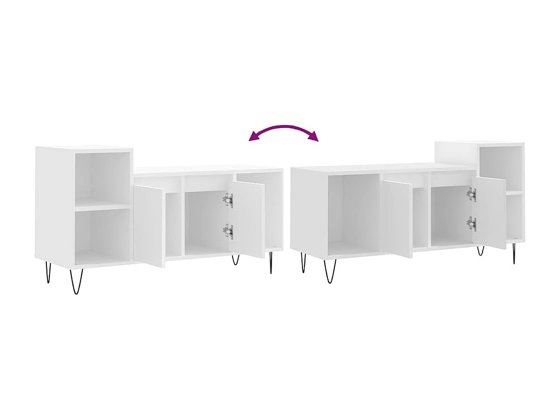 Meuble TV Blanc 100x35x55 Bois d'ingénierie