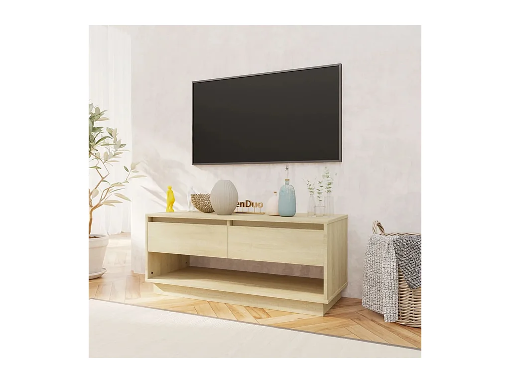 Meuble TV Chêne sonoma 102x41x44