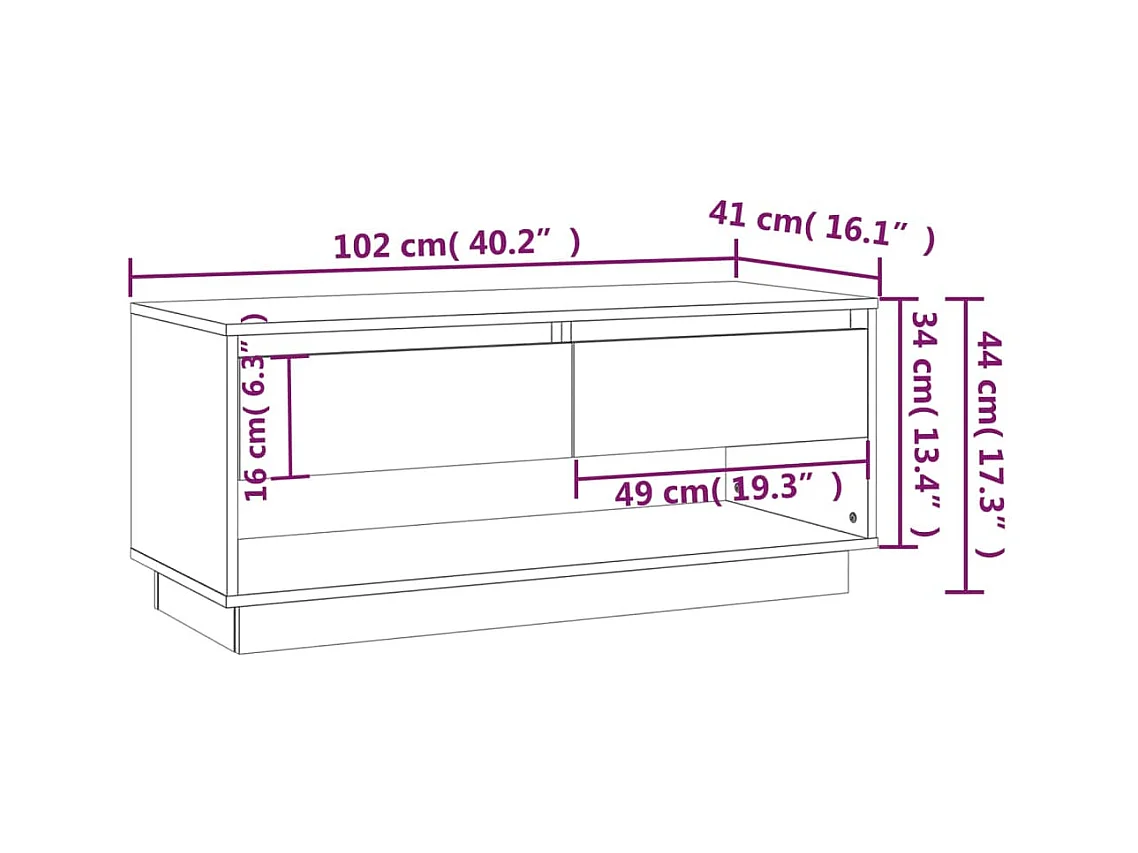 Meuble TV Chêne sonoma 102x41x44