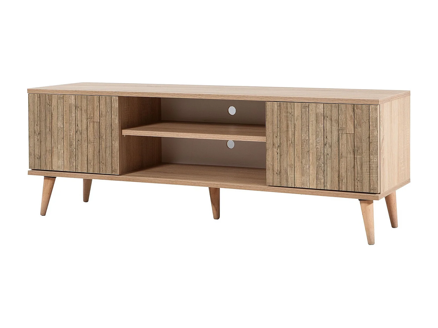 Meuble TV en bois clair avec niche Kiza 728
