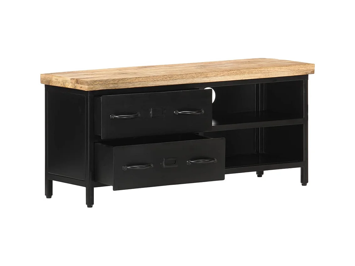 Meuble TV 90x30x41 Bois de manguier brut