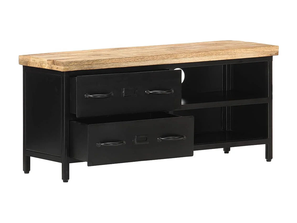 Meuble TV 90x30x41 Bois de manguier brut