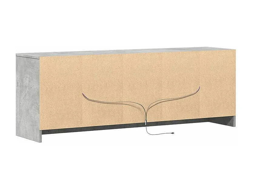 Meuble TV avec LED gris béton 139,5x34x50 bois d'ingénierie