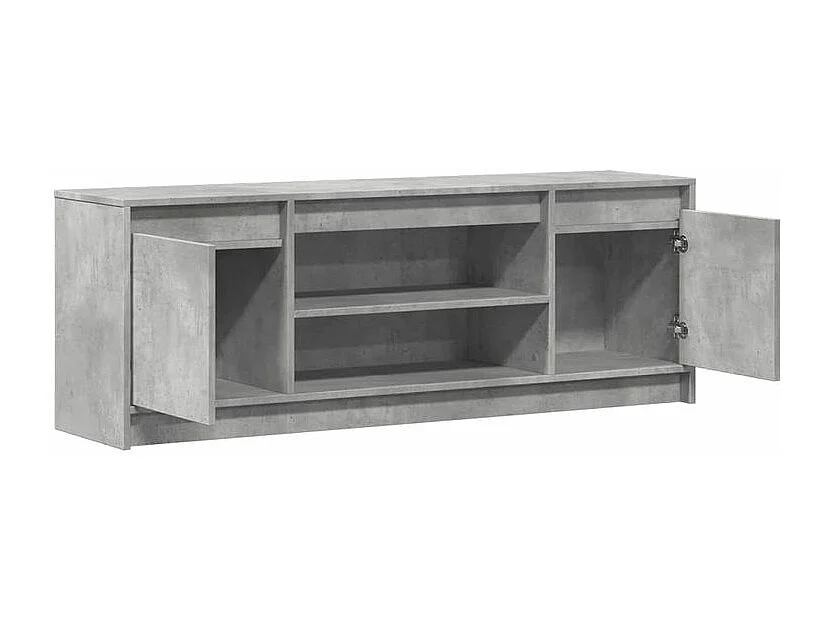 Meuble TV avec LED gris béton 139,5x34x50 bois d'ingénierie