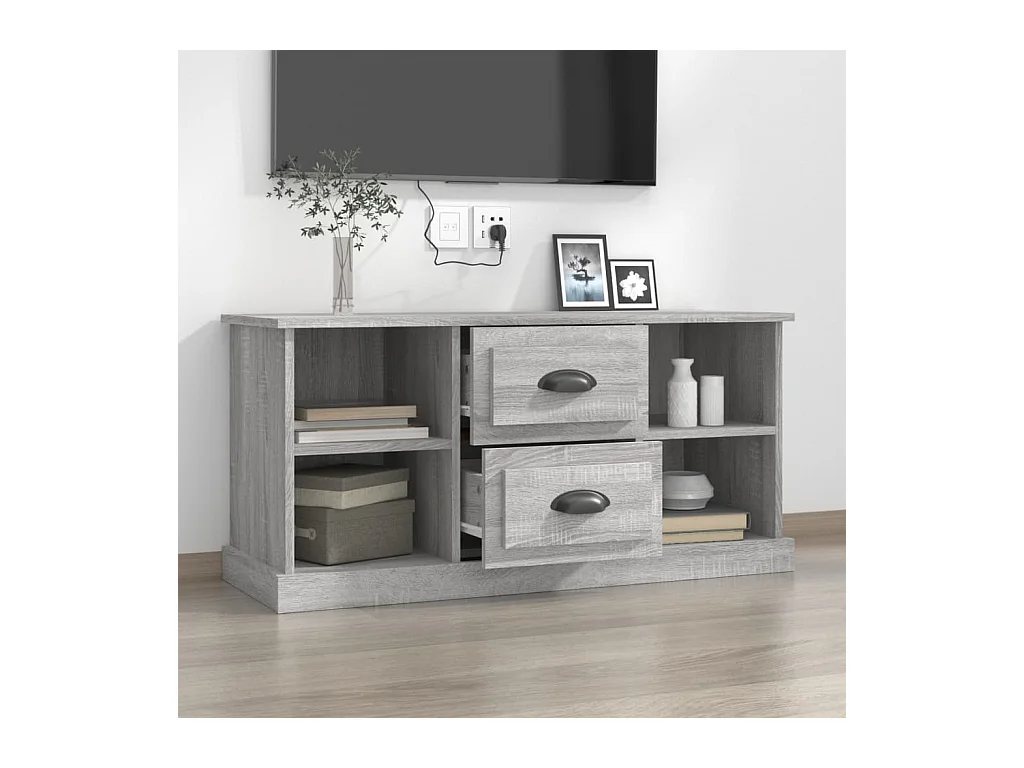 Meuble TV sonoma gris 99,5x35,5x48 bois d'ingénierie