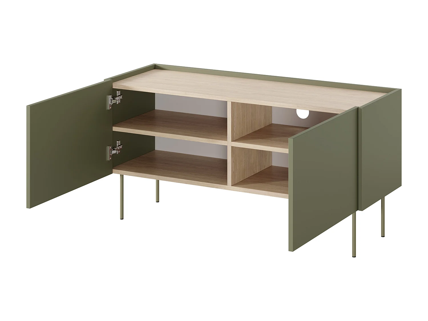 Mueble TV 2 puertas con pie metálico 120x60 cm