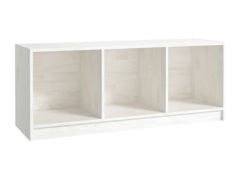 Meuble TV Blanc 104x33x41 Bois de pin massif