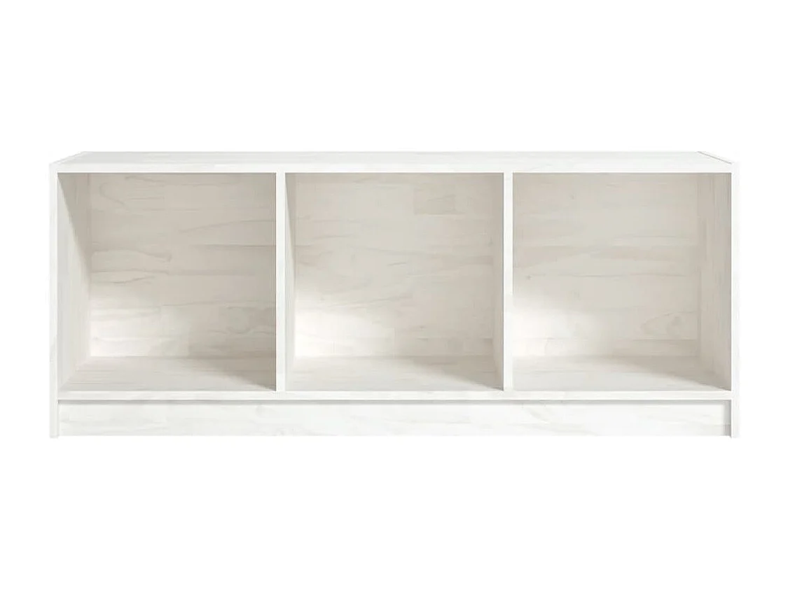 Meuble TV Blanc 104x33x41 Bois de pin massif