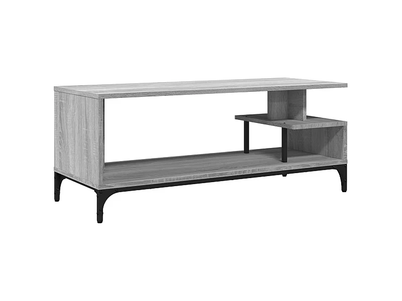 Meuble TV sonoma gris bois ingénierie et acier enduit de poudre