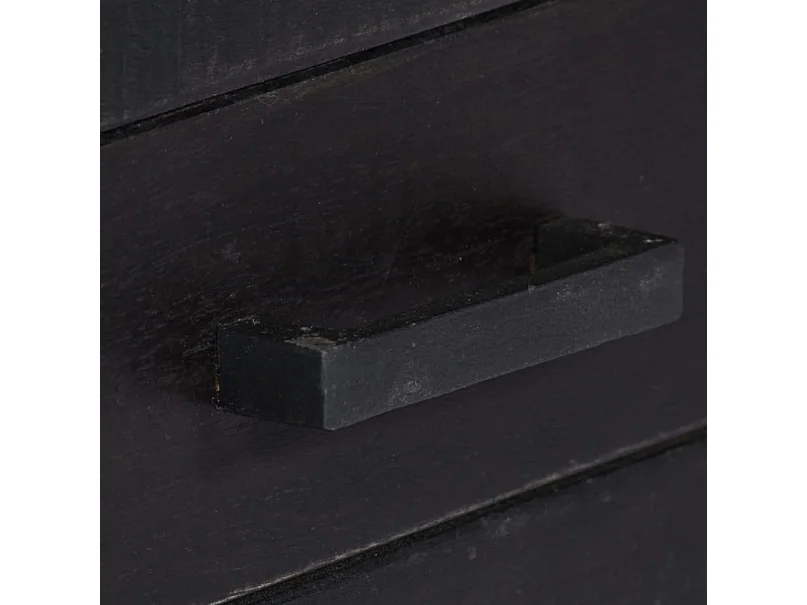 Meuble TV 2 portes 1 tiroir manguier massif noir Pinkie