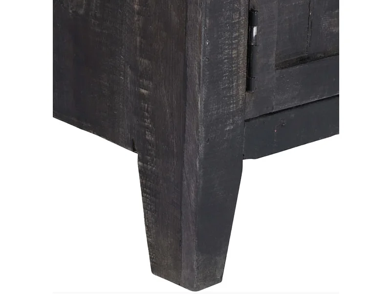 Meuble TV 2 portes 1 tiroir manguier massif noir Pinkie