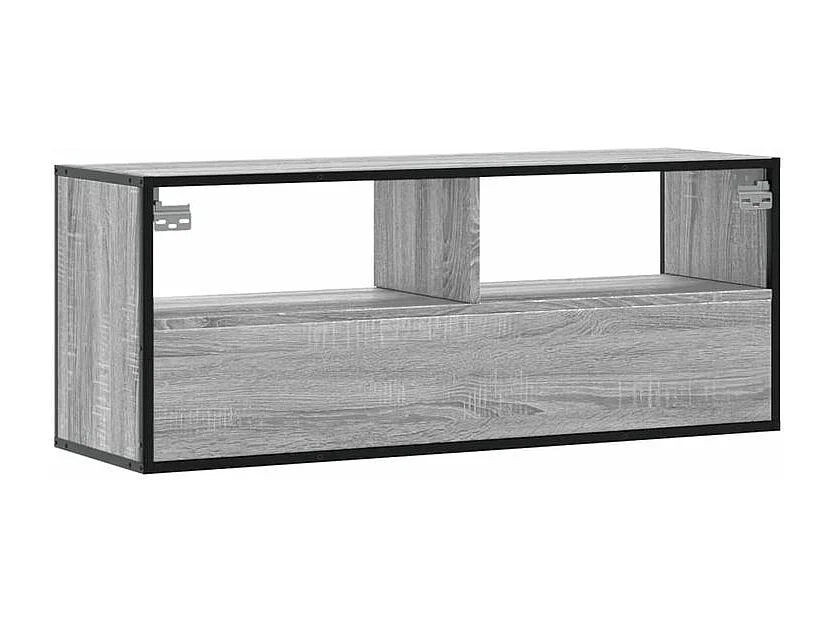 Meuble TV sonoma gris 100x31x39,5 bois d'ingénierie et métal