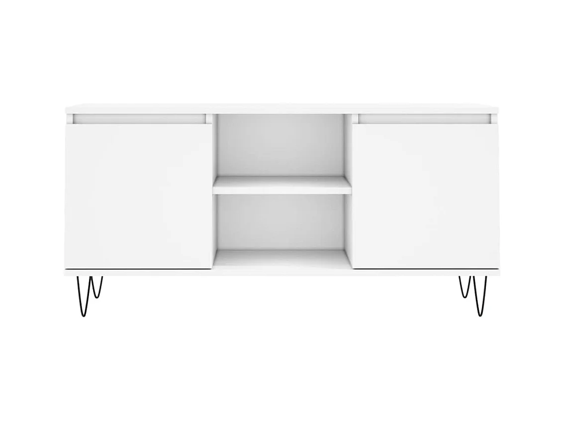 Meuble TV blanc 104x35x50 bois d'ingénierie