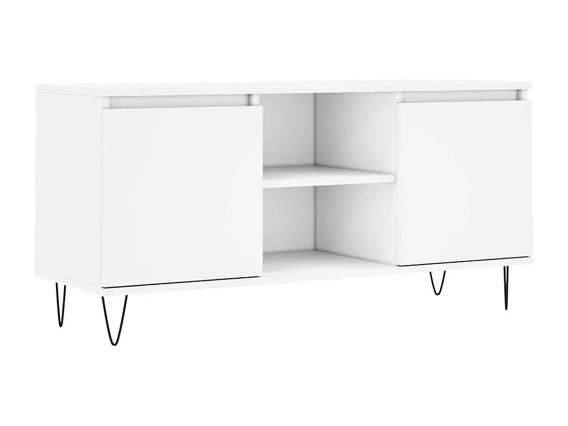 Meuble TV blanc 104x35x50 bois d'ingénierie