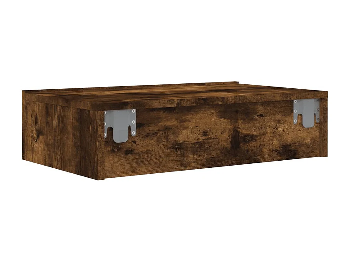 Meuble TV avec éclairage LED chêne fumé 60x35x15,5