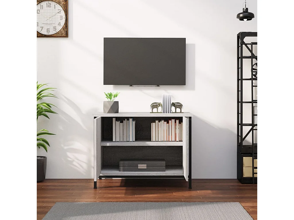 Meuble TV avec portes sonoma gris 60x35x45 bois d'ingénierie