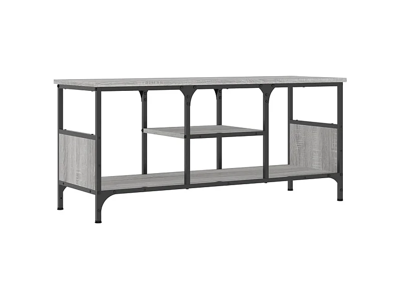 Meuble TV sonoma gris 100x35x45 bois d'ingénierie et fer